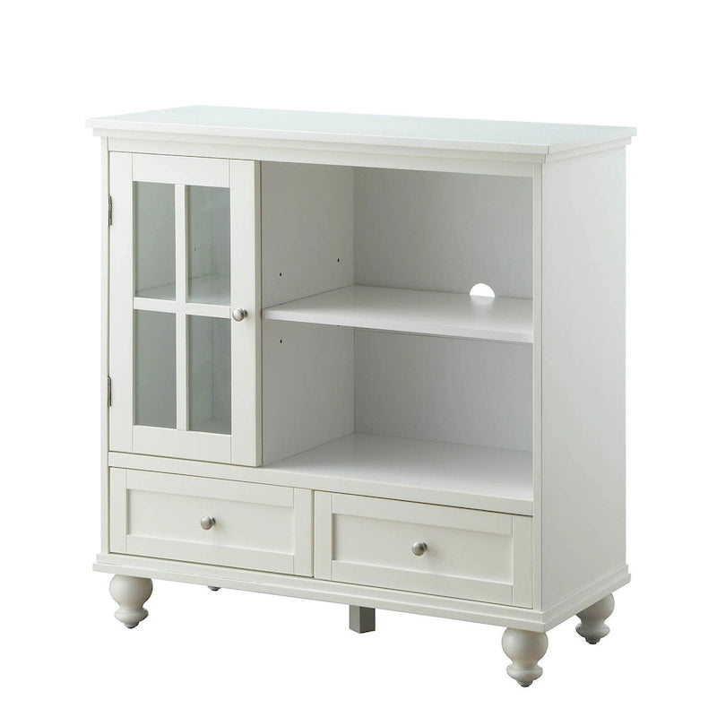 Highboy-TV-Ständer 40" mit 2 Schubladen, Aufbewahrungsschrank und Regalen