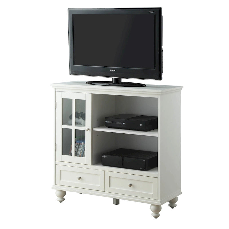 Highboy-TV-Ständer 40" mit 2 Schubladen, Aufbewahrungsschrank und Regalen