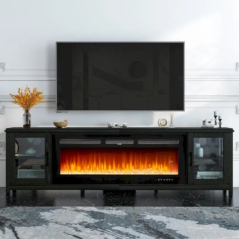 80 Fireplace TV Stand, Entertainment Center with 50 Electric Fireplace