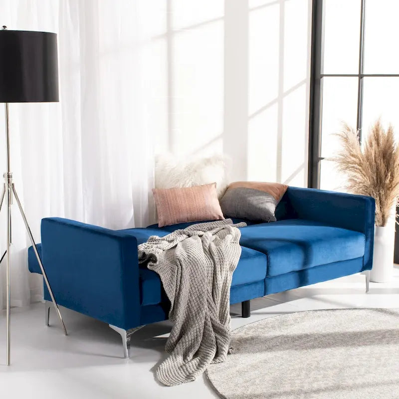 Contemporary Velvet Foldable Futon Bed