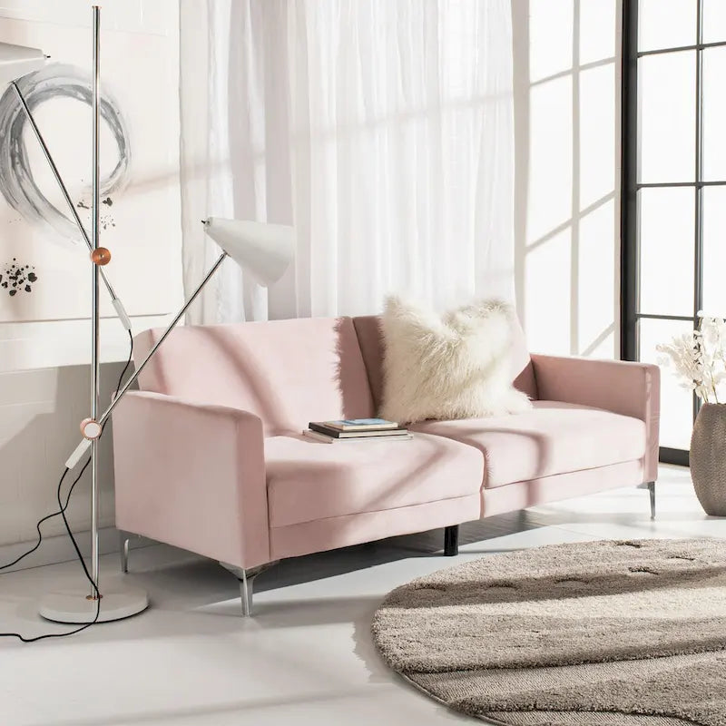 Contemporary Velvet Foldable Futon Bed