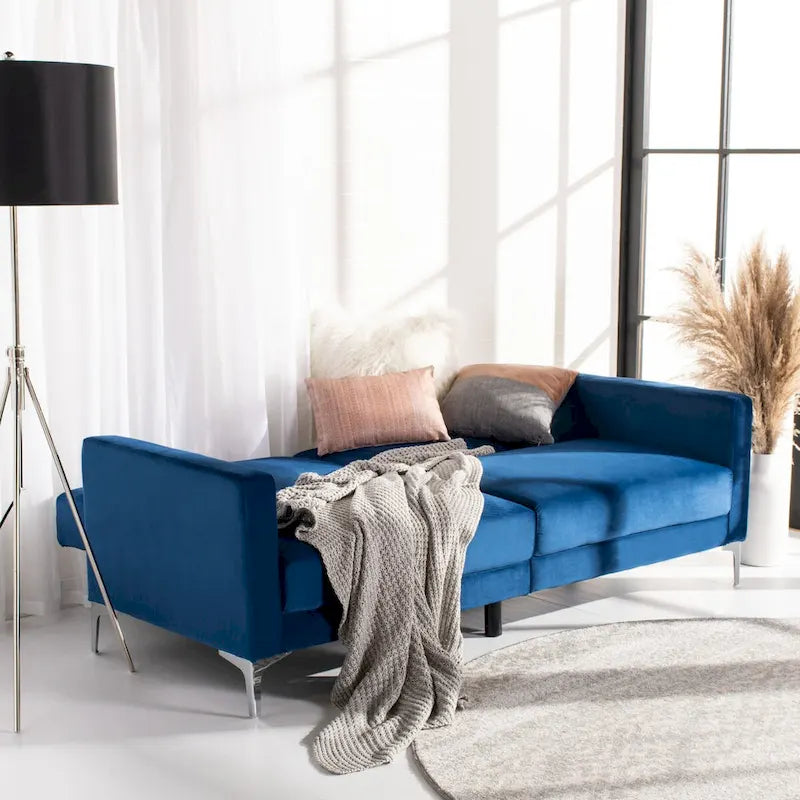 Contemporary Velvet Foldable Futon Bed