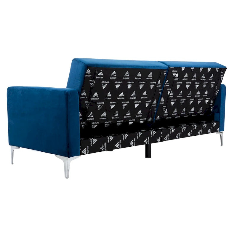 Contemporary Velvet Foldable Futon Bed