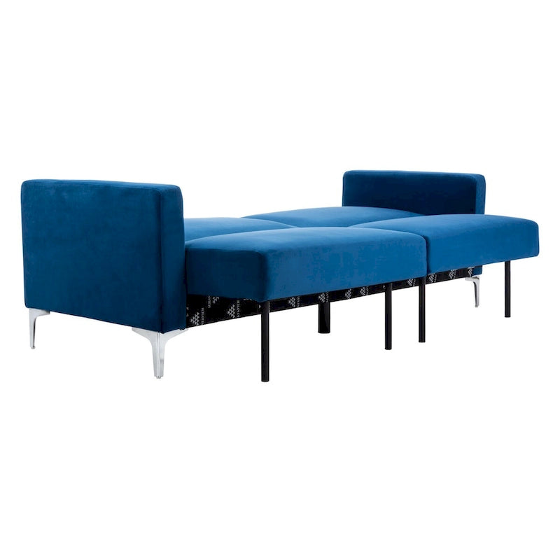 Contemporary Velvet Foldable Futon Bed
