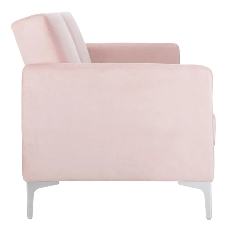 Contemporary Velvet Foldable Futon Bed