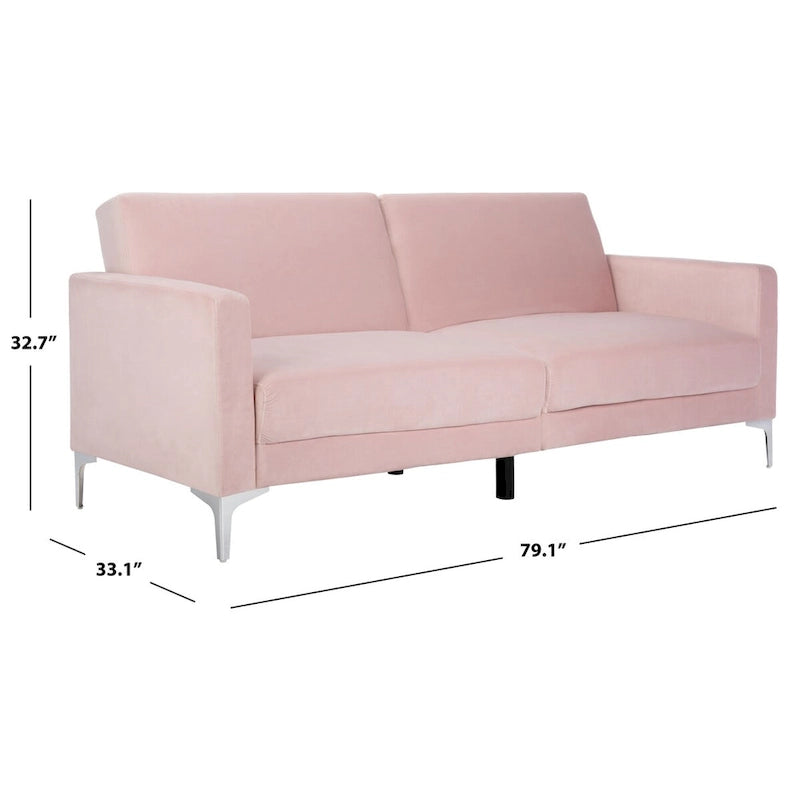 Contemporary Velvet Foldable Futon Bed