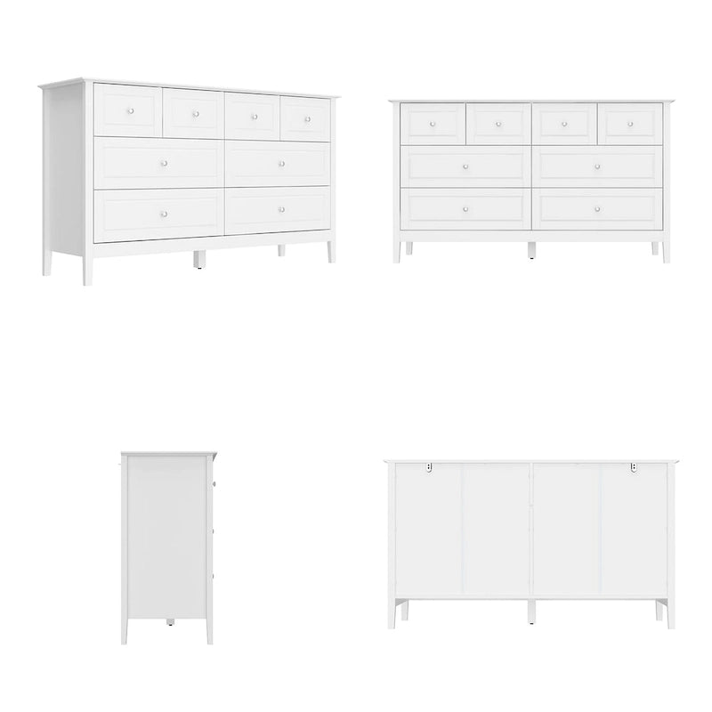 Bedroom Dresser with Silver Accents Sleek and Spacious Organizer Chest