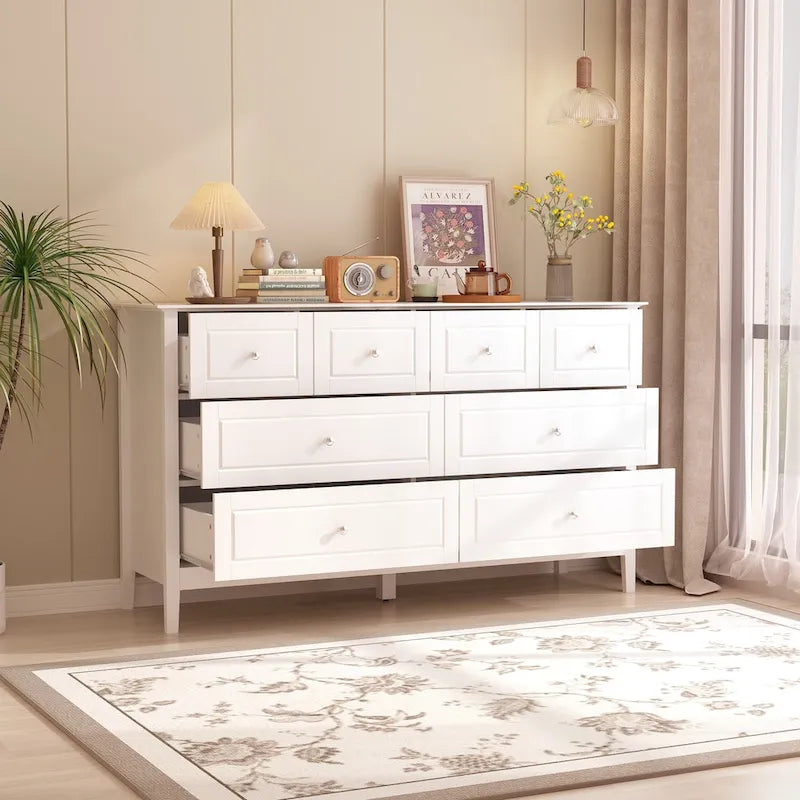 Bedroom Dresser with Silver Accents Sleek and Spacious Organizer Chest