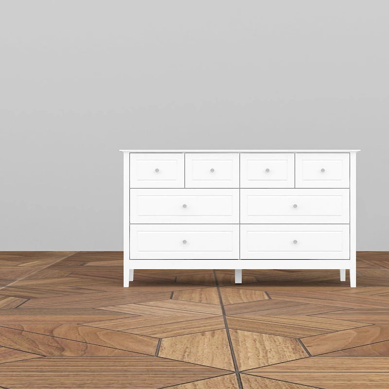 Bedroom Dresser with Silver Accents Sleek and Spacious Organizer Chest