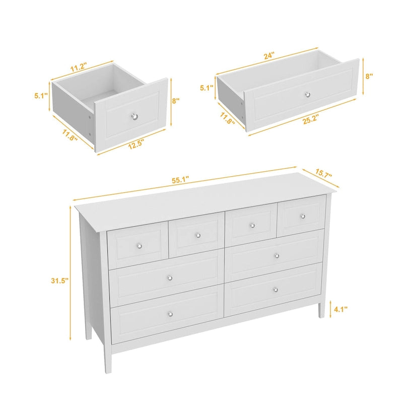 Bedroom Dresser with Silver Accents Sleek and Spacious Organizer Chest