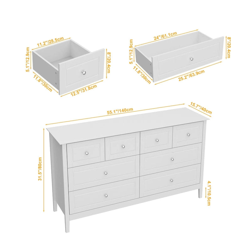 Bedroom Dresser with Silver Accents Sleek and Spacious Organizer Chest