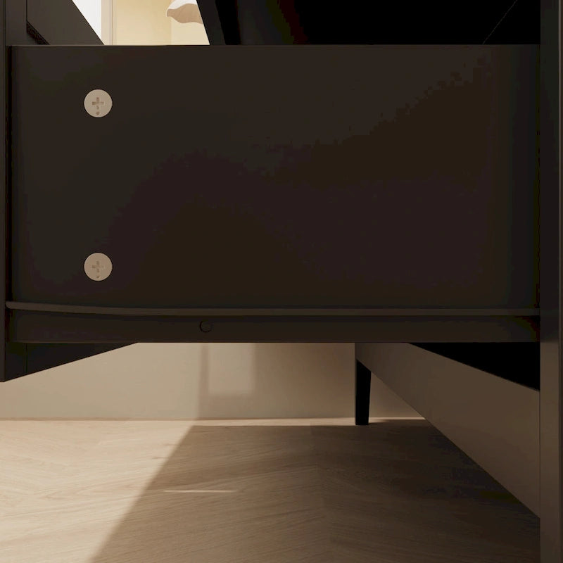 Bedroom Dresser with Silver Accents Sleek and Spacious Organizer Chest