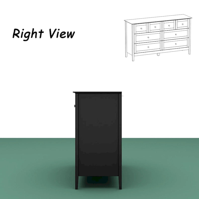 Bedroom Dresser with Silver Accents Sleek and Spacious Organizer Chest