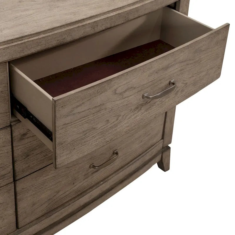 Burnished Beige Oak Bedroom Dresser