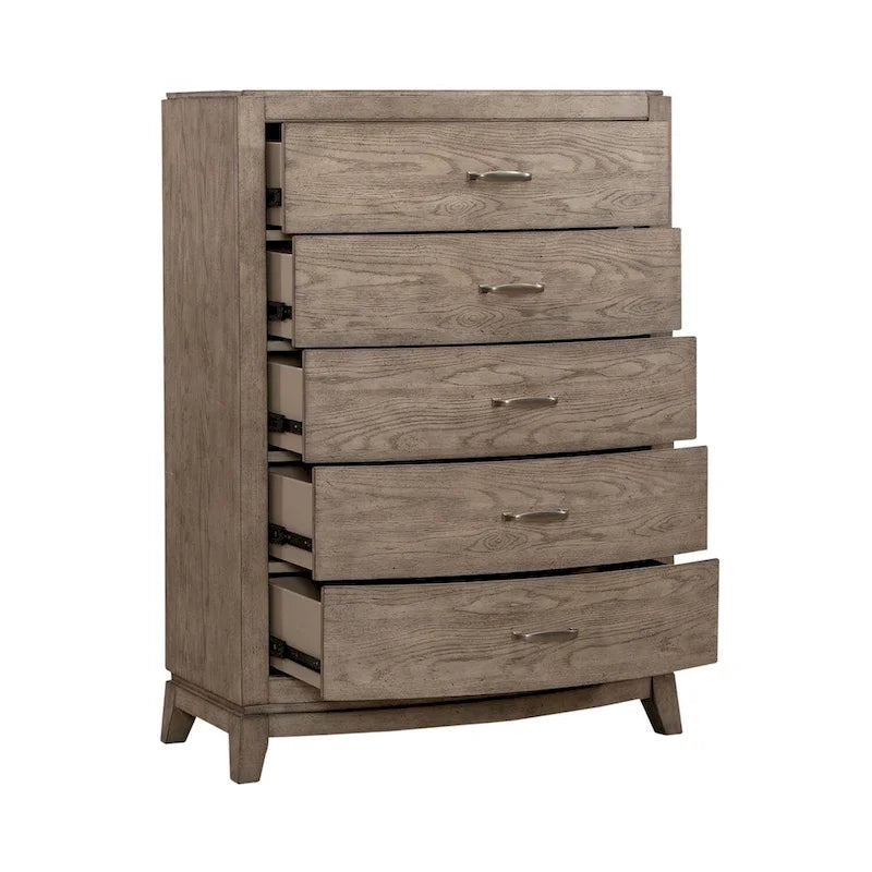 Burnished Beige Oak Bedroom Dresser