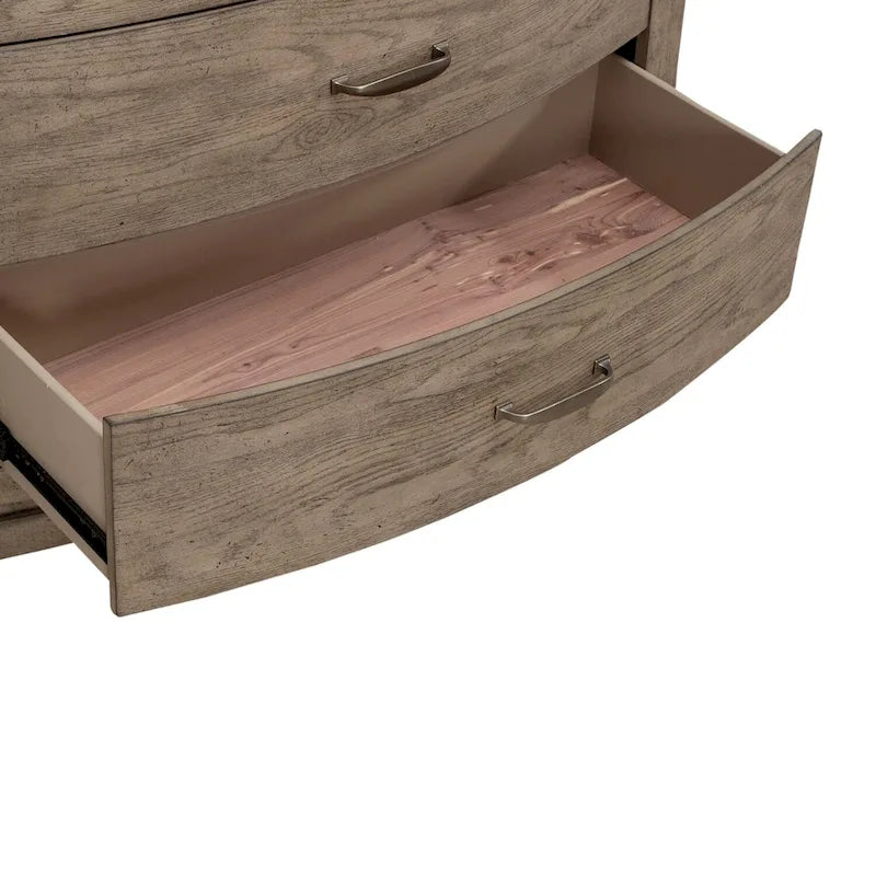 Burnished Beige Oak Bedroom Dresser