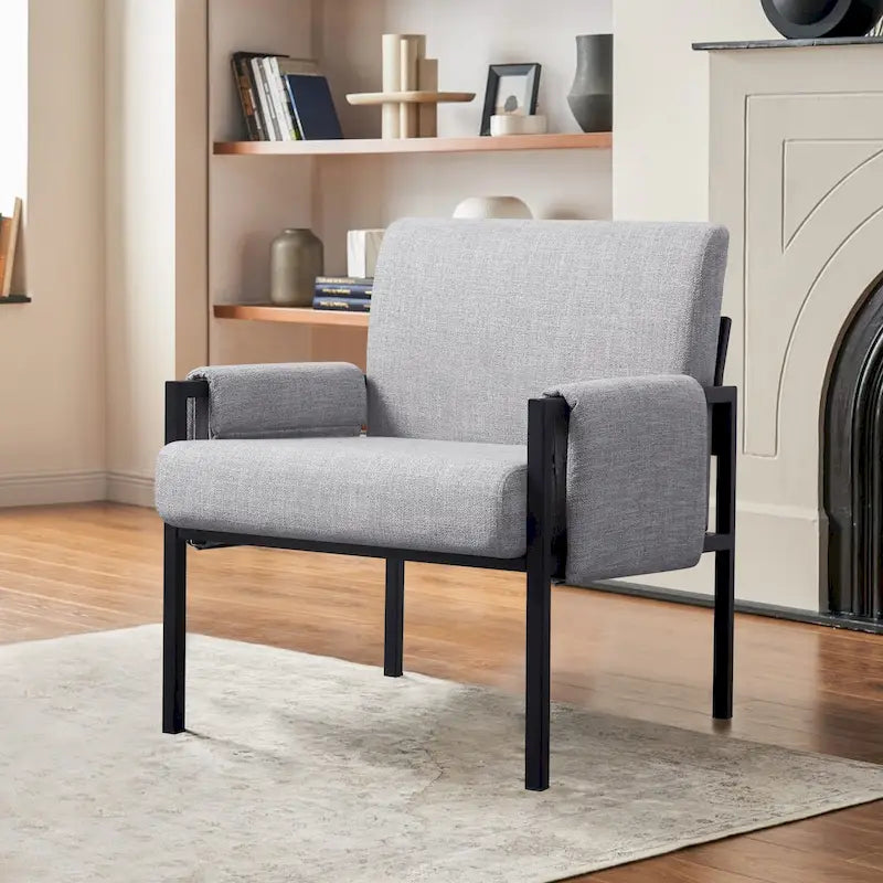 Upholstered Accent Chair with Metal Frame