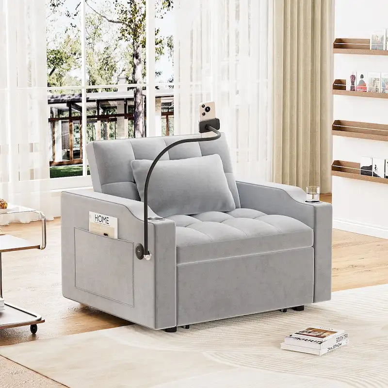 3-in-1 Multi-Functional Convertible Single Sleeper Sofa Bed