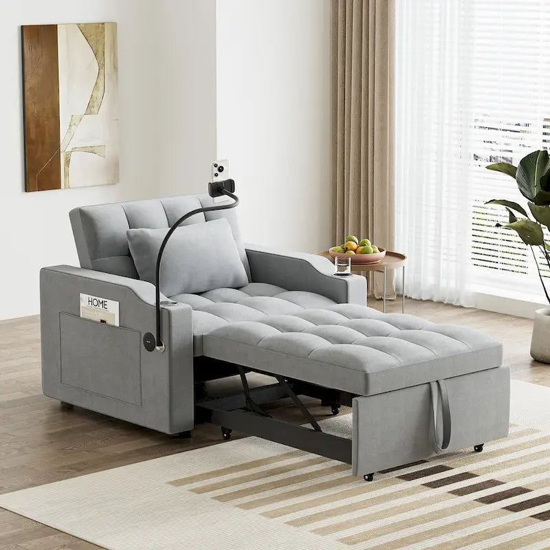 3-in-1 Multi-Functional Convertible Single Sleeper Sofa Bed