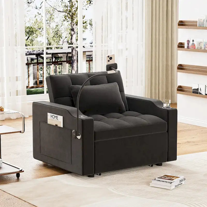 3-in-1 Multi-Functional Convertible Single Sleeper Sofa Bed