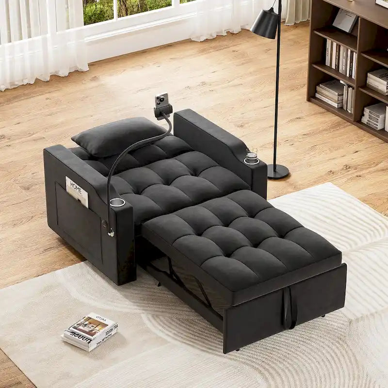 3-in-1 Multi-Functional Convertible Single Sleeper Sofa Bed