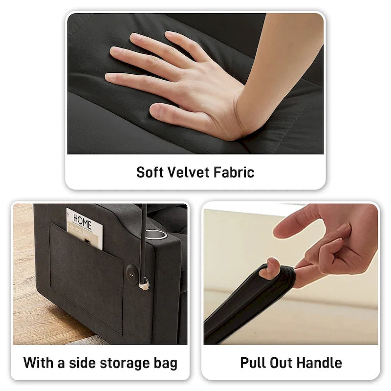 3-in-1 Multi-Functional Convertible Single Sleeper Sofa Bed