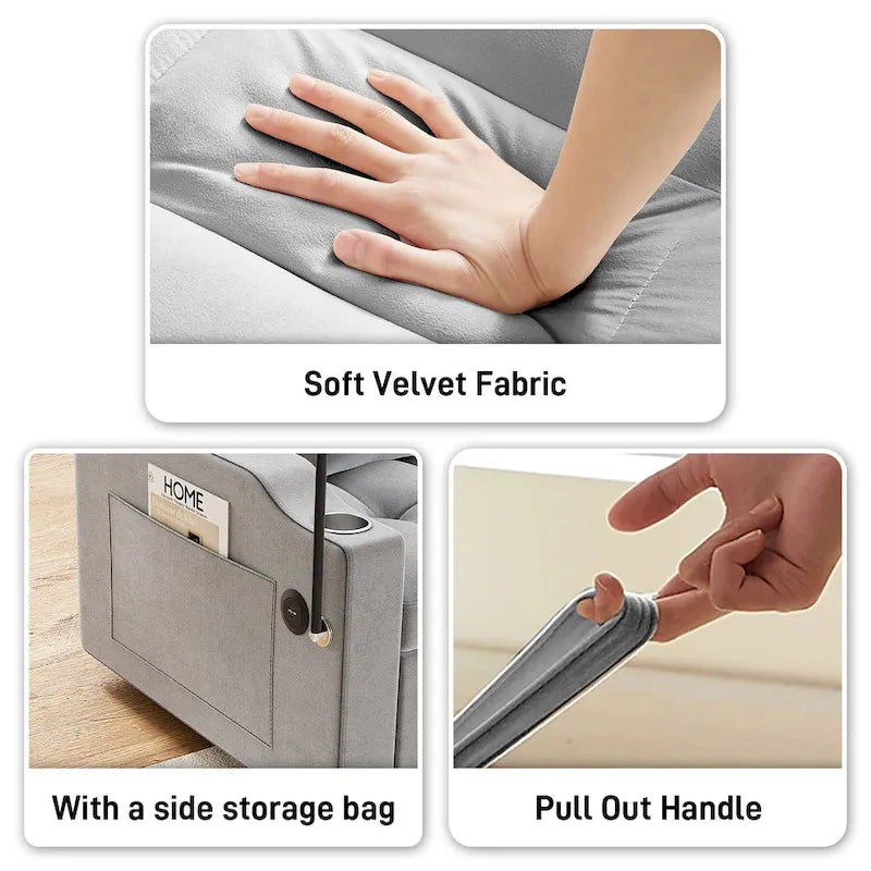 3-in-1 Multi-Functional Convertible Single Sleeper Sofa Bed