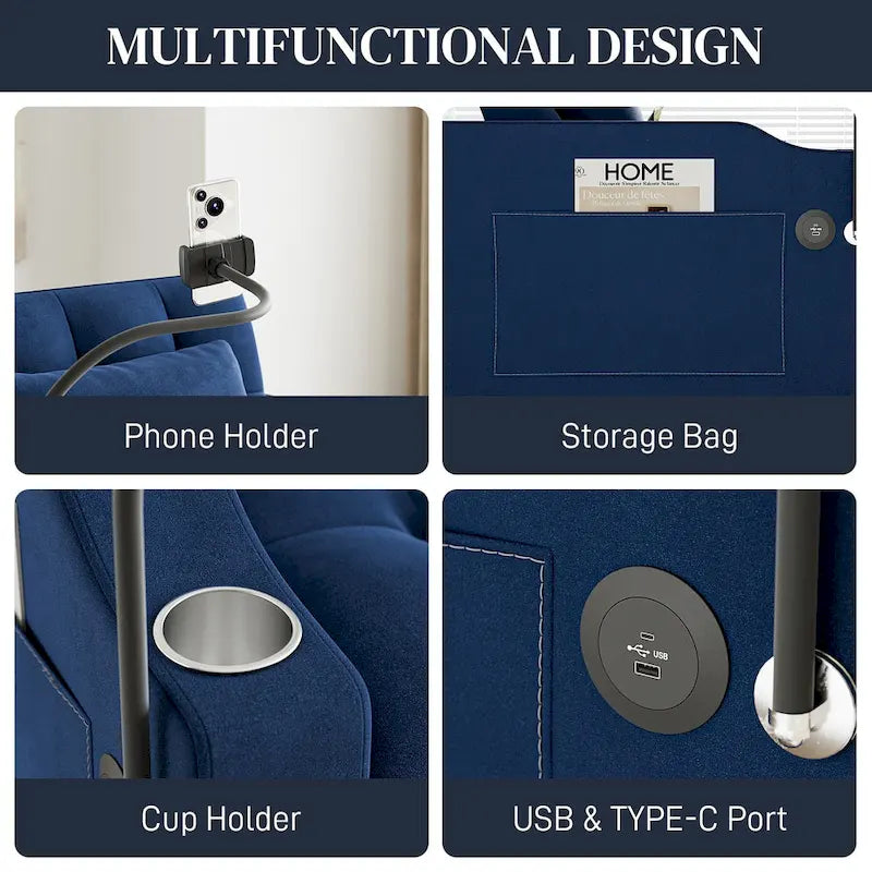 3-in-1 Multi-Functional Convertible Single Sleeper Sofa Bed