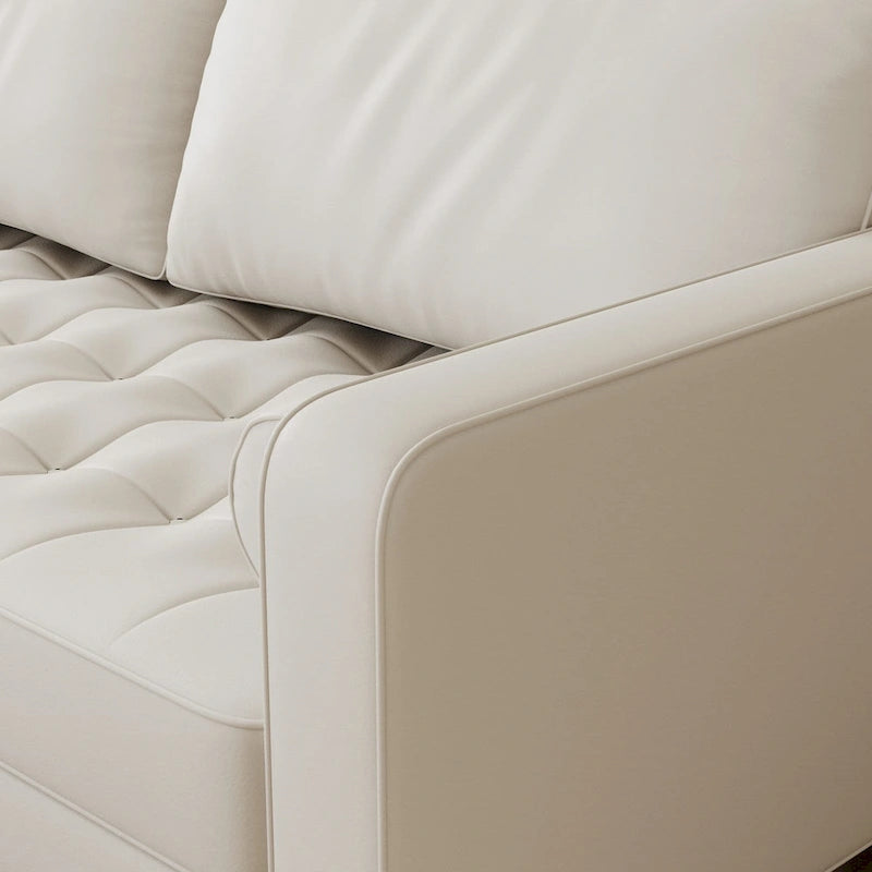 70.1" Faux Leather Sofa with Tapered Legs