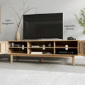 Mobile porta TV in legno con ante, consolle multimediale contemporanea