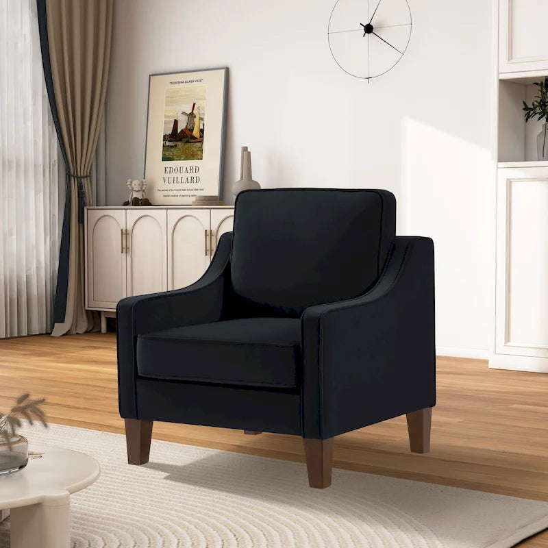 Moderner Akzentstuhl mit Samtbezug, einzelner Sofa-Sessel