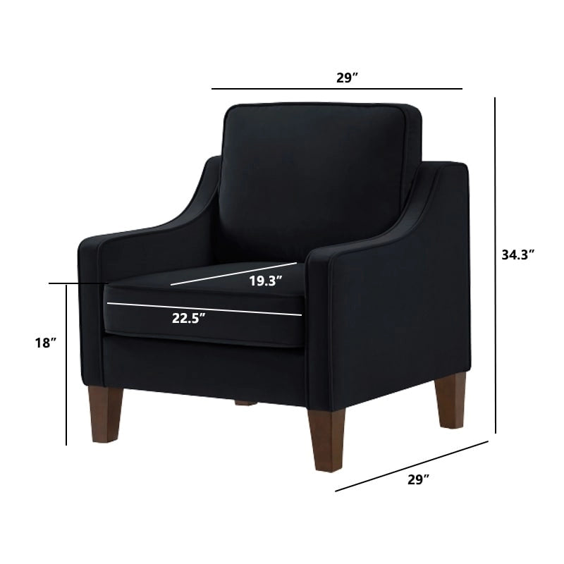 Moderner Akzentstuhl mit Samtbezug, einzelner Sofa-Sessel