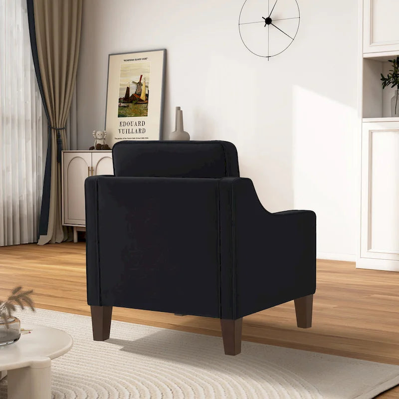 Moderner Akzentstuhl mit Samtbezug, einzelner Sofa-Sessel