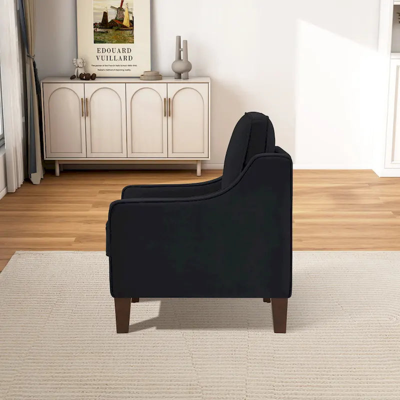 Moderner Akzentstuhl mit Samtbezug, einzelner Sofa-Sessel