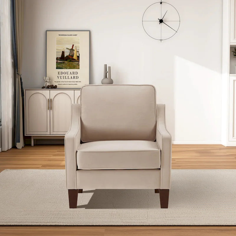 Moderner Akzentstuhl mit Samtbezug, einzelner Sofa-Sessel
