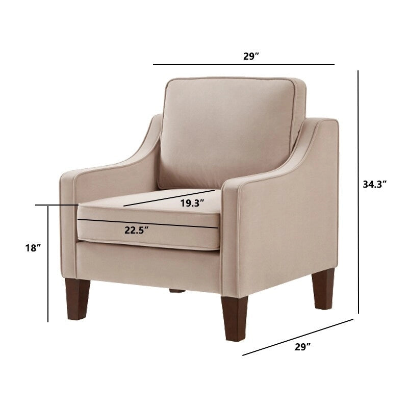 Moderner Akzentstuhl mit Samtbezug, einzelner Sofa-Sessel