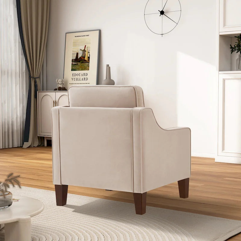 Moderner Akzentstuhl mit Samtbezug, einzelner Sofa-Sessel
