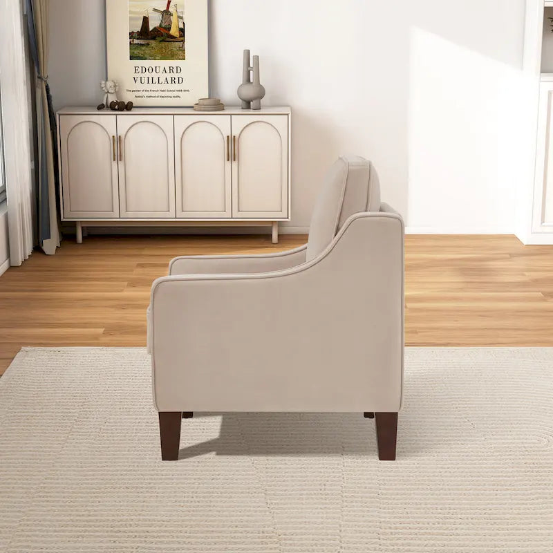 Moderner Akzentstuhl mit Samtbezug, einzelner Sofa-Sessel