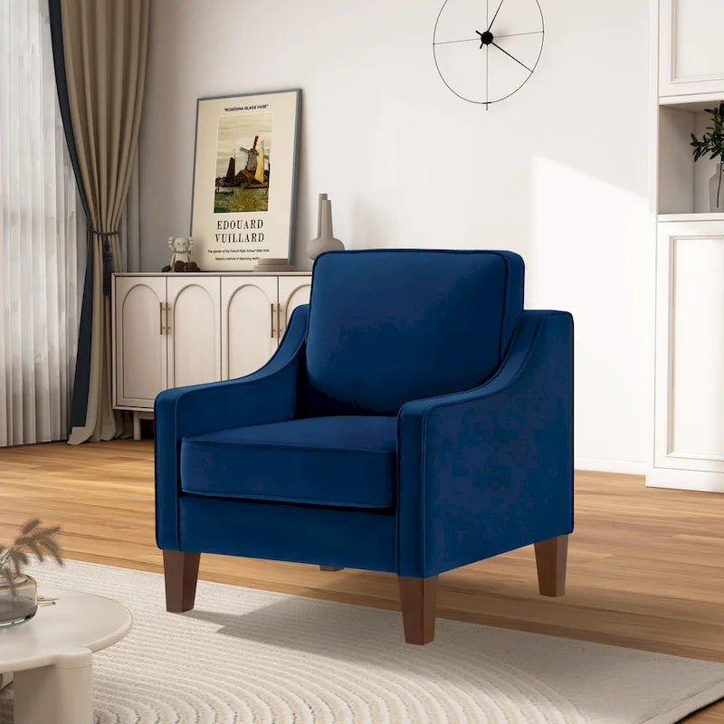 Moderner Akzentstuhl mit Samtbezug, einzelner Sofa-Sessel