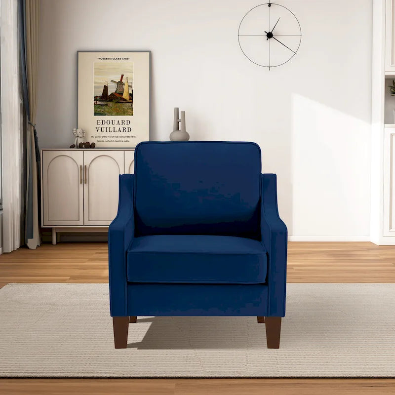 Moderner Akzentstuhl mit Samtbezug, einzelner Sofa-Sessel