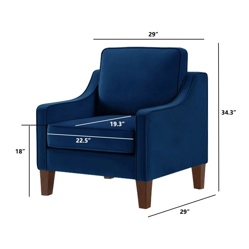 Moderner Akzentstuhl mit Samtbezug, einzelner Sofa-Sessel