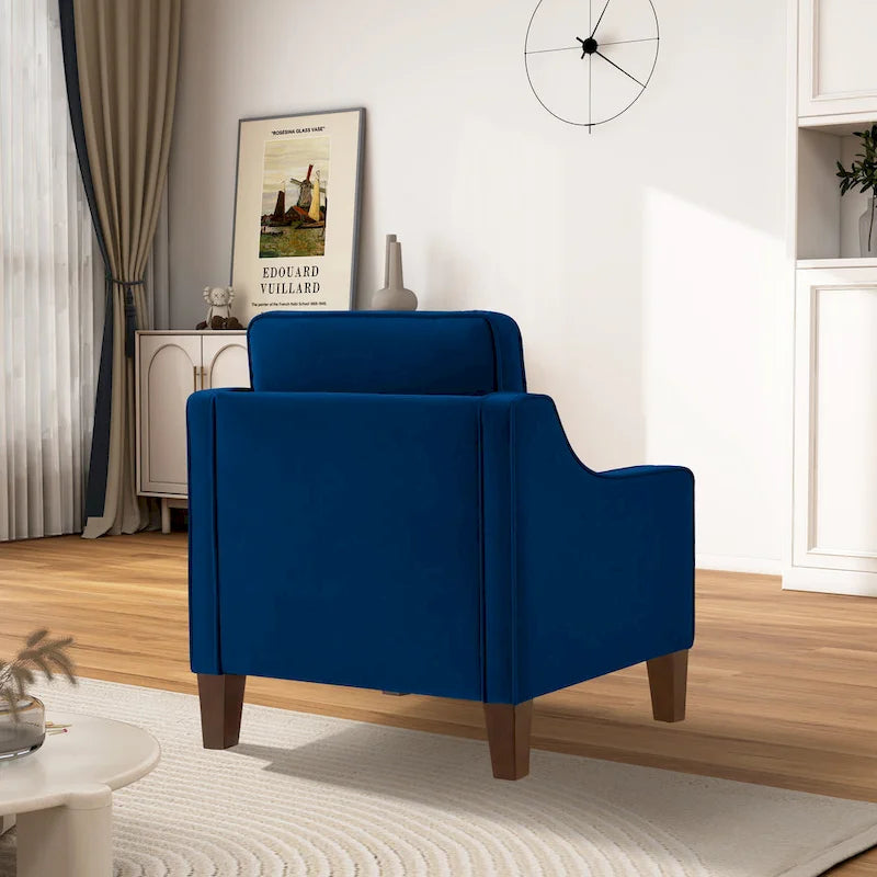 Moderner Akzentstuhl mit Samtbezug, einzelner Sofa-Sessel
