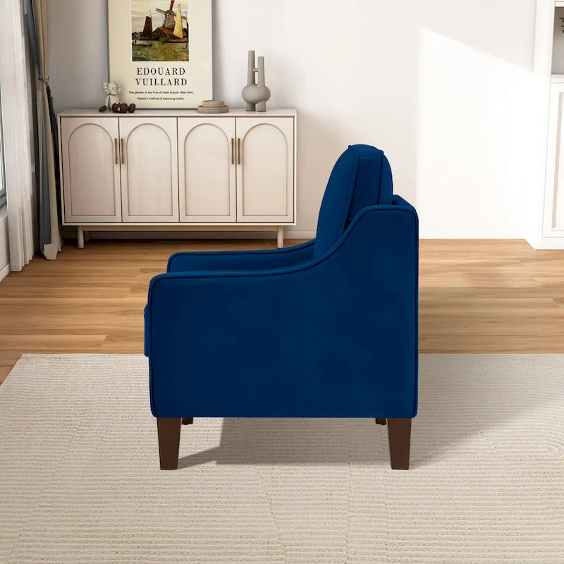 Moderner Akzentstuhl mit Samtbezug, einzelner Sofa-Sessel
