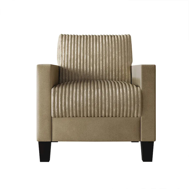 Corduroy Mid-Century Modern Velvet Upholstered Arm Chair