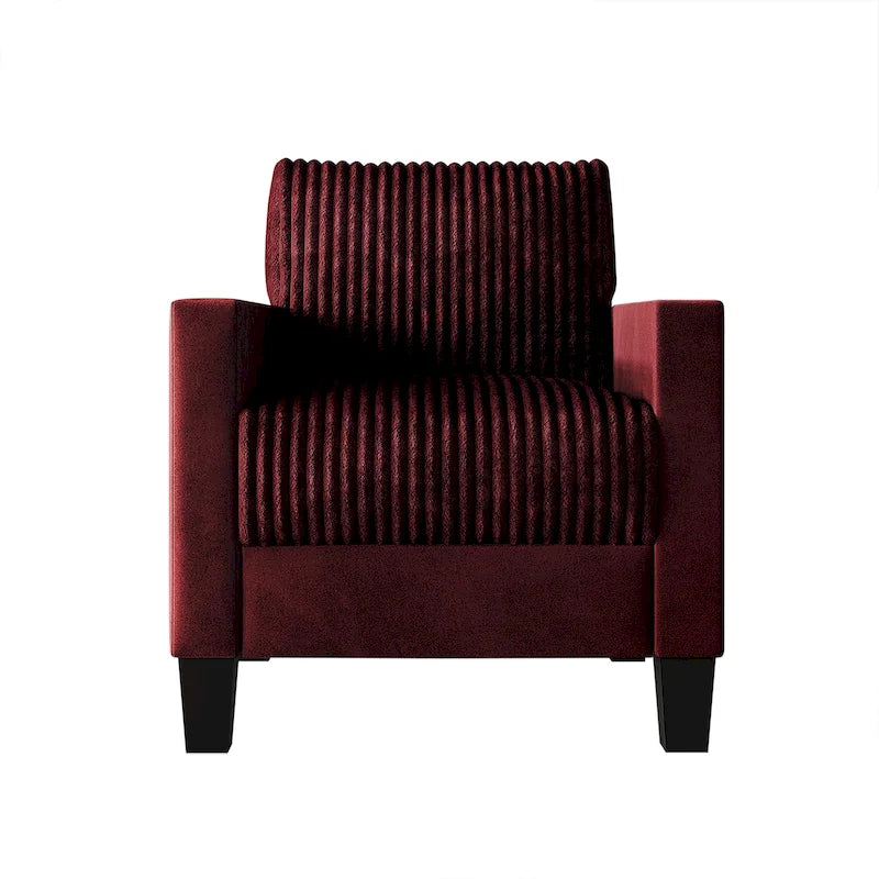 Corduroy Mid-Century Modern Velvet Upholstered Arm Chair