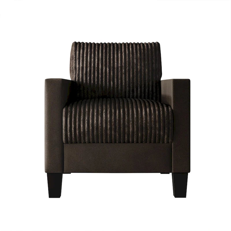 Corduroy Mid-Century Modern Velvet Upholstered Arm Chair