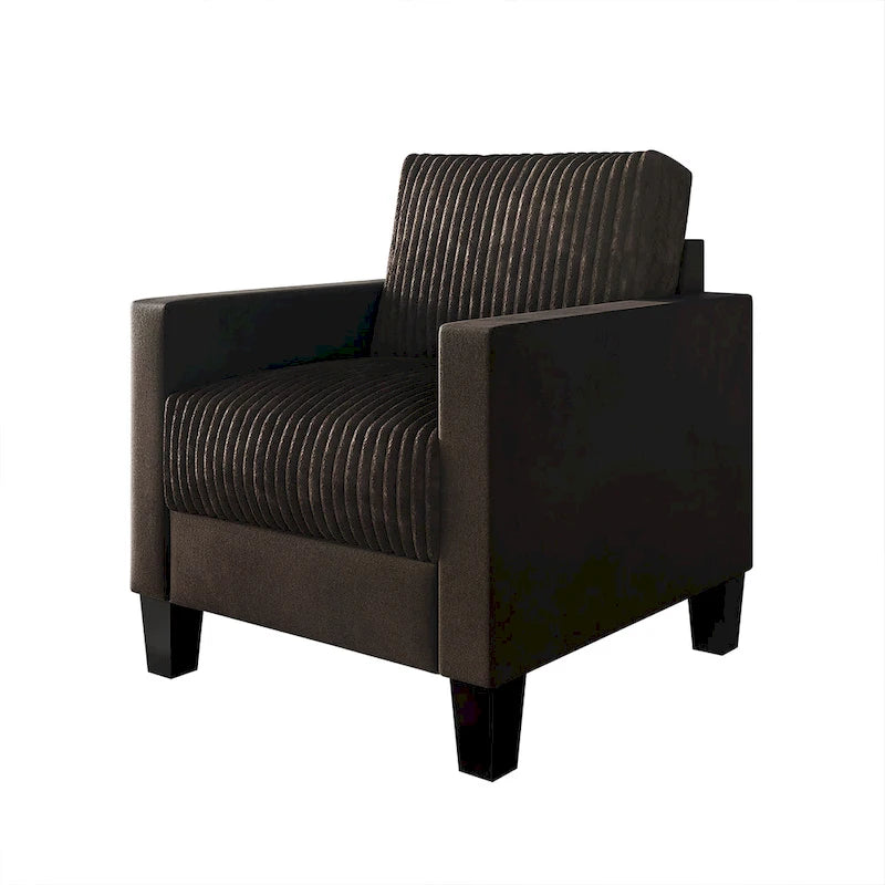 Corduroy Mid-Century Modern Velvet Upholstered Arm Chair