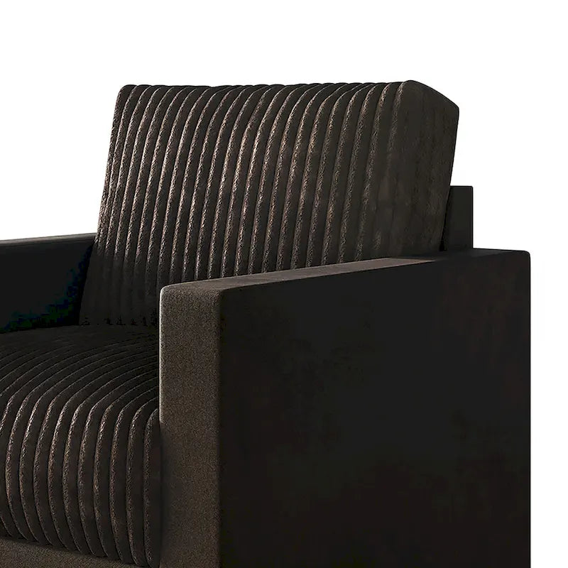Corduroy Mid-Century Modern Velvet Upholstered Arm Chair