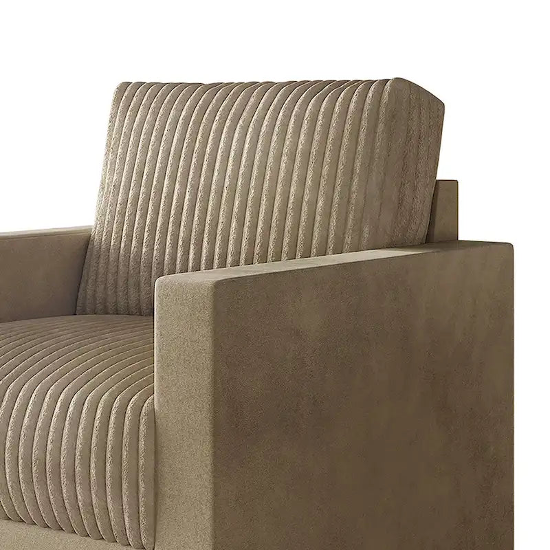 Corduroy Mid-Century Modern Velvet Upholstered Arm Chair