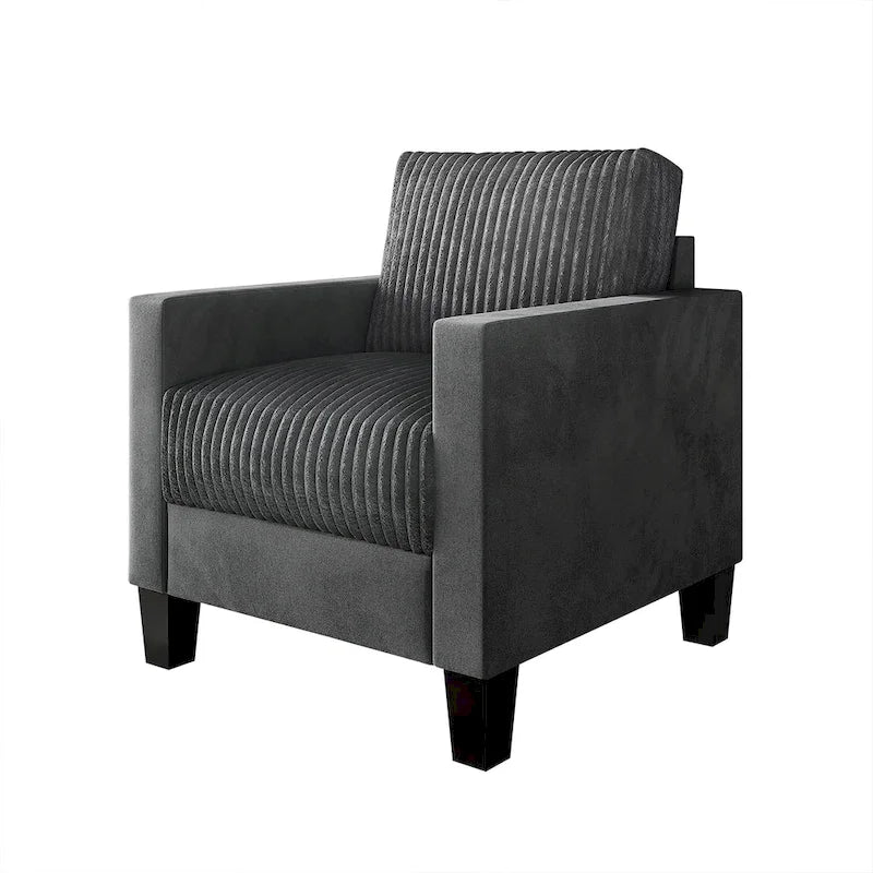 Corduroy Mid-Century Modern Velvet Upholstered Arm Chair